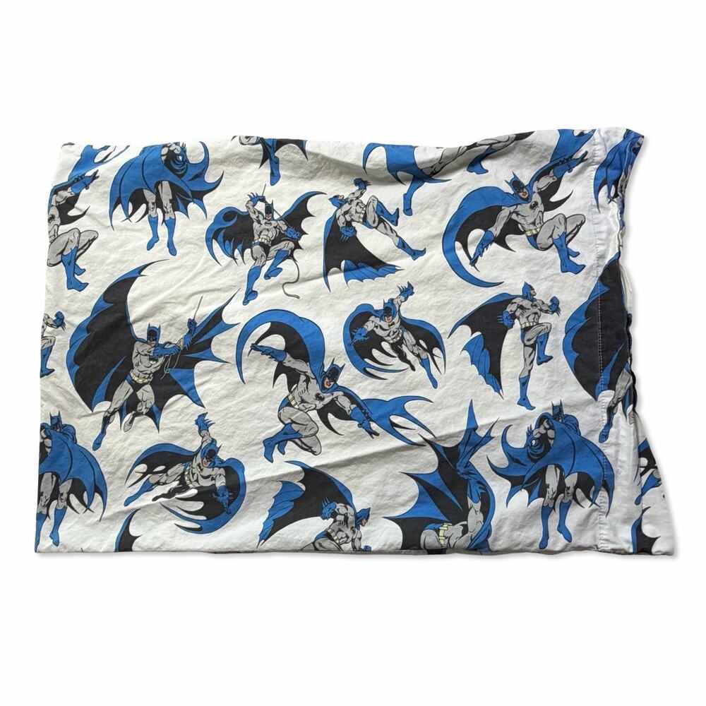 Pottery Barn Kids Batman Standard Pillow Cover DC Comics Organic Cotton Blue